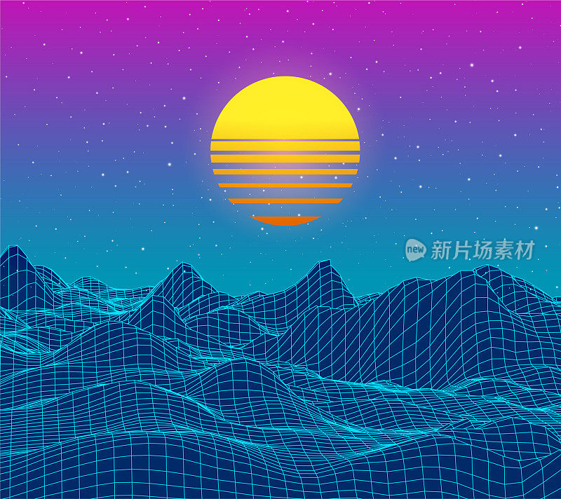 Synthwave复古的背景