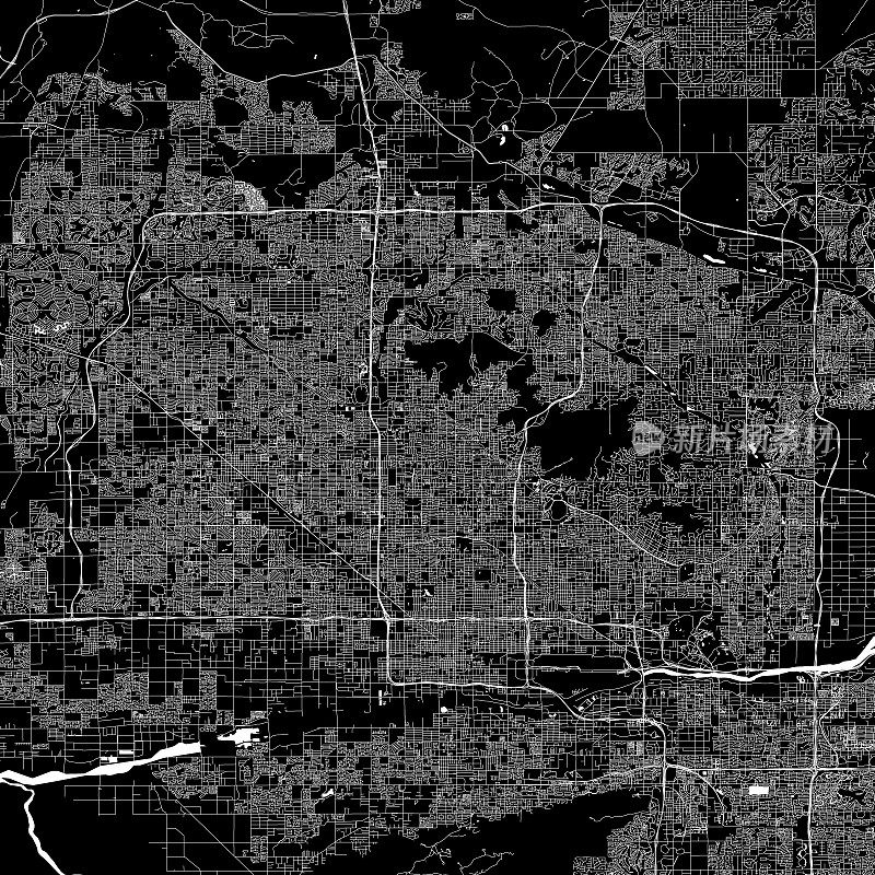 凤凰城,亚利桑那州矢量地图
