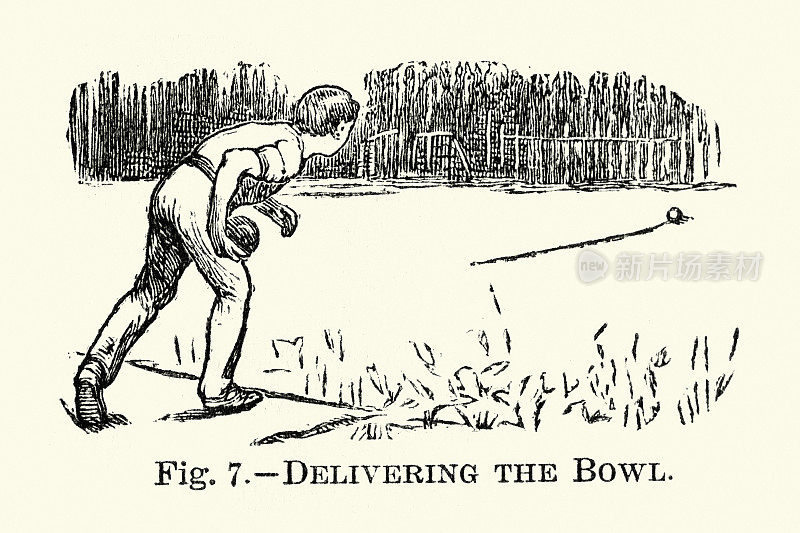 玩草地保龄球游戏，十九世纪维多利亚时代