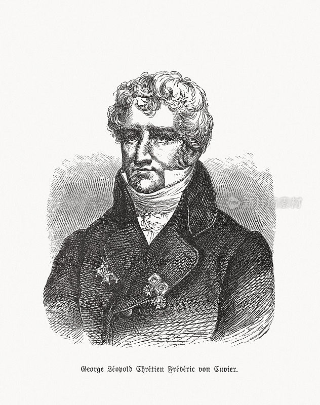 乔治・居维叶(1769-1832)，法国博物学家，木刻，1893年出版