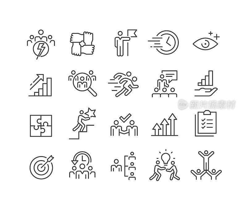 团队图标集-经典线条系列