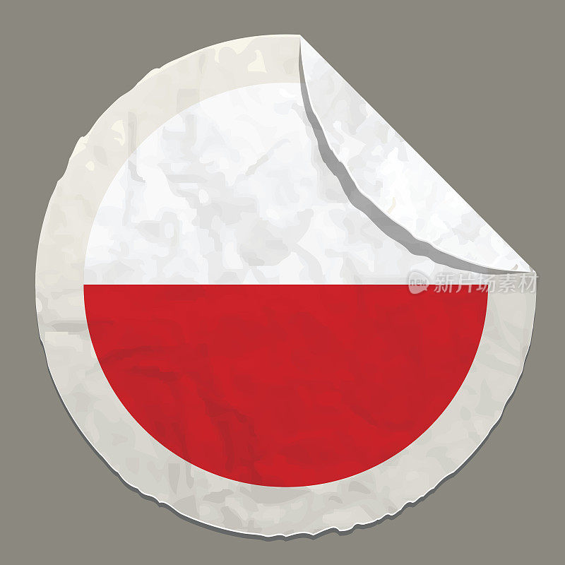 波兰国旗上的纸标签