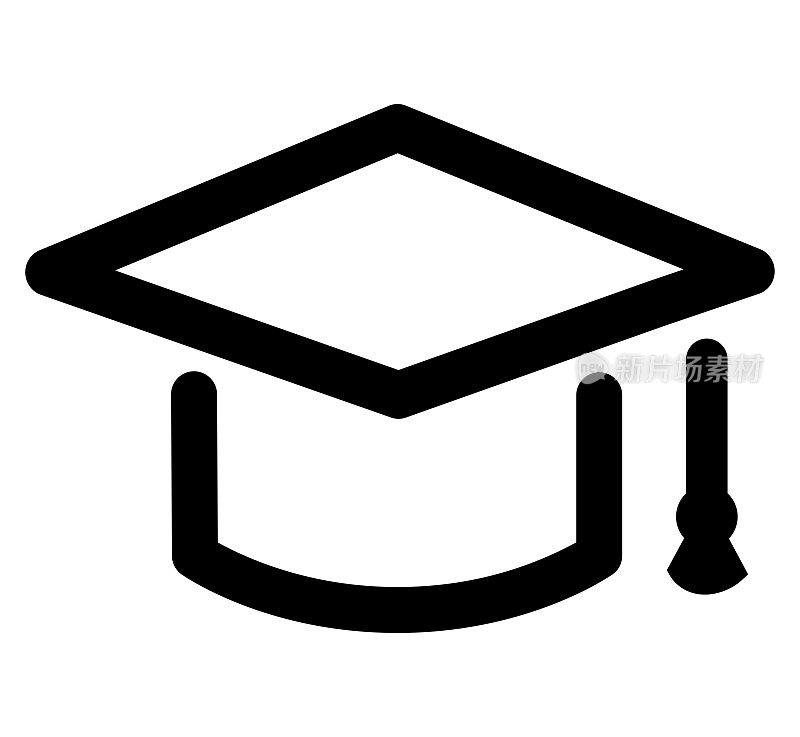 毕业帽图标上的白色背景