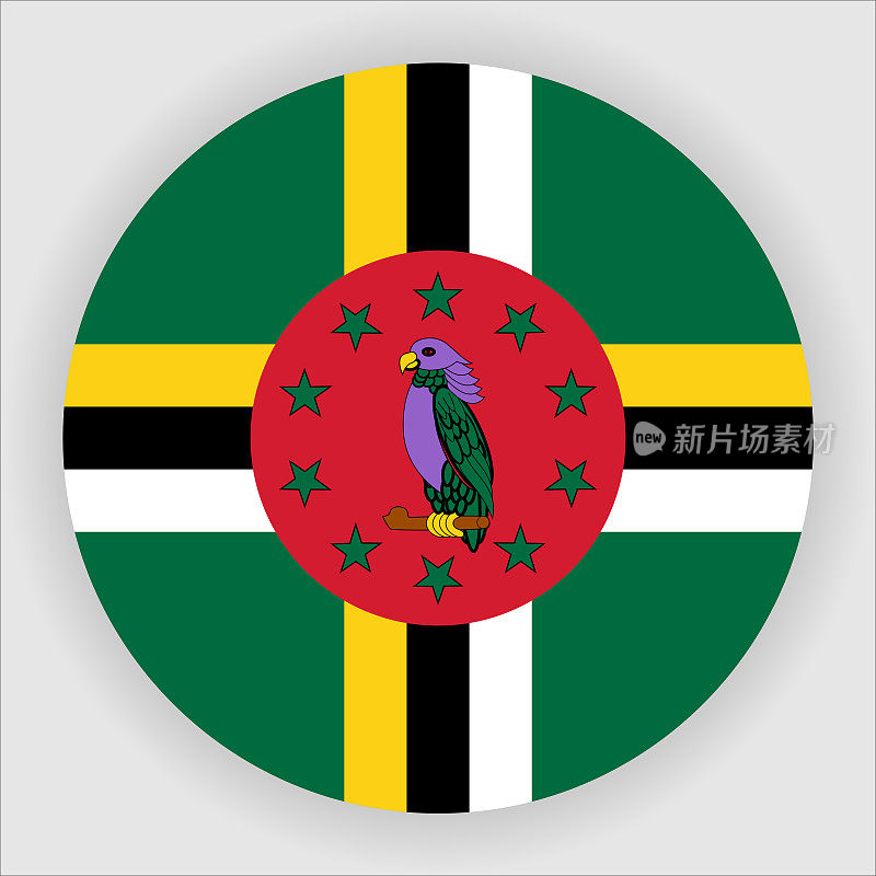 多米尼加圆形国家国旗按钮图标