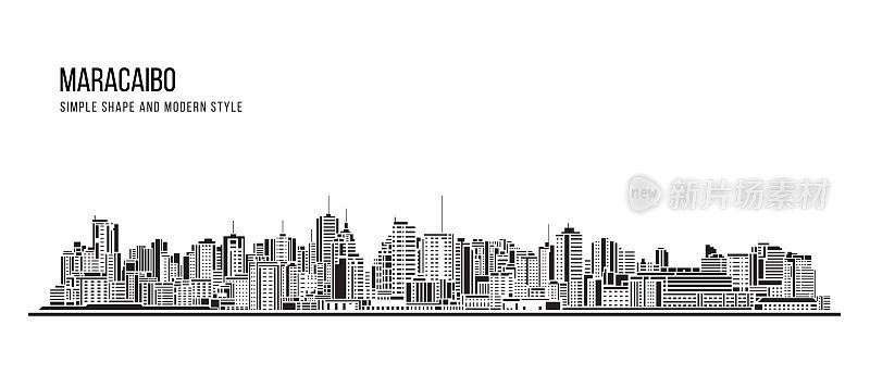 简单造型与现代风格的艺术矢量设计——马拉开波市