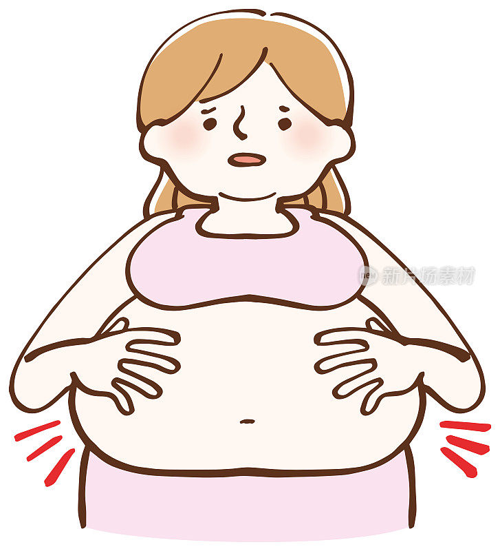减肥女性脂肪向量插图