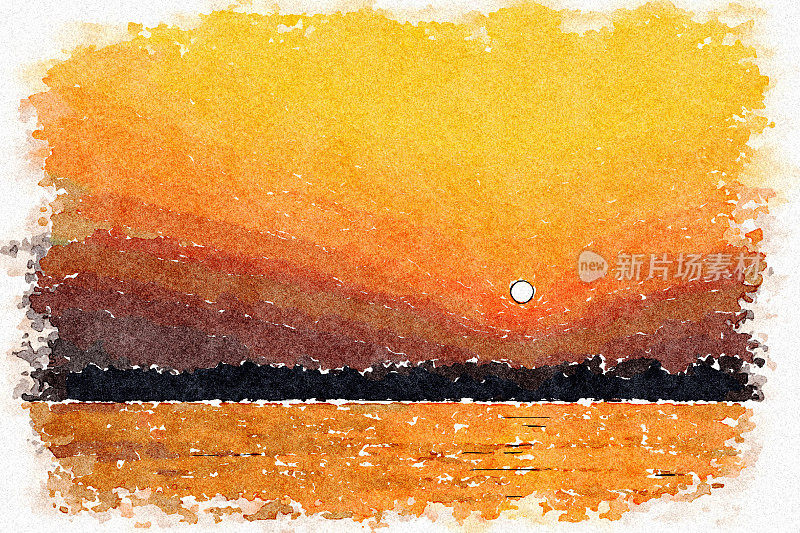 夏天苏格兰洛蒙德湖的日落