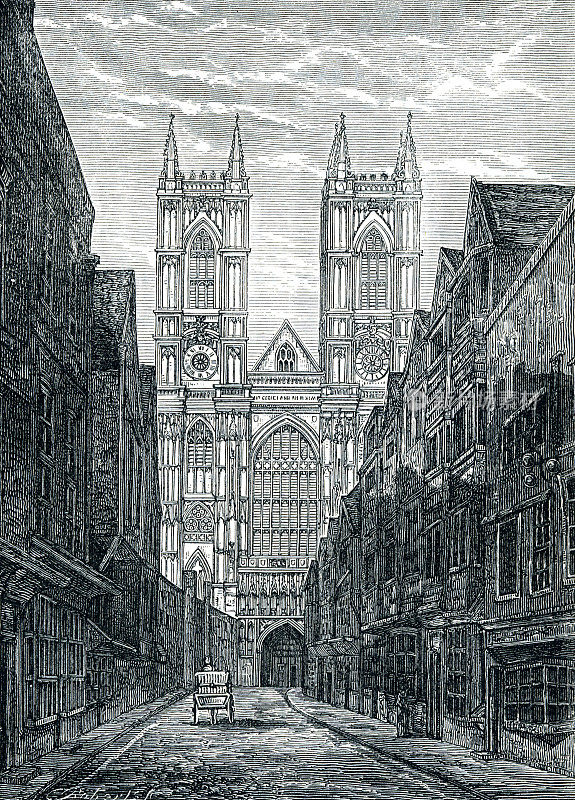 威斯敏斯特教堂19世纪的伦敦