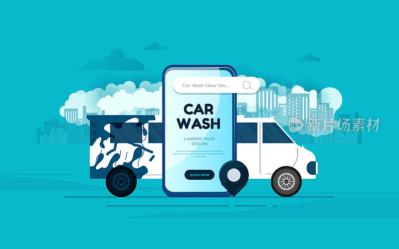 洗车服务智能手机应用程序。