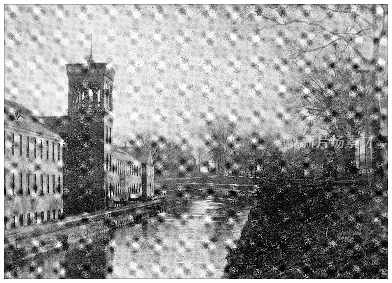 汉普顿县，马萨诸塞州的古董图像:运河