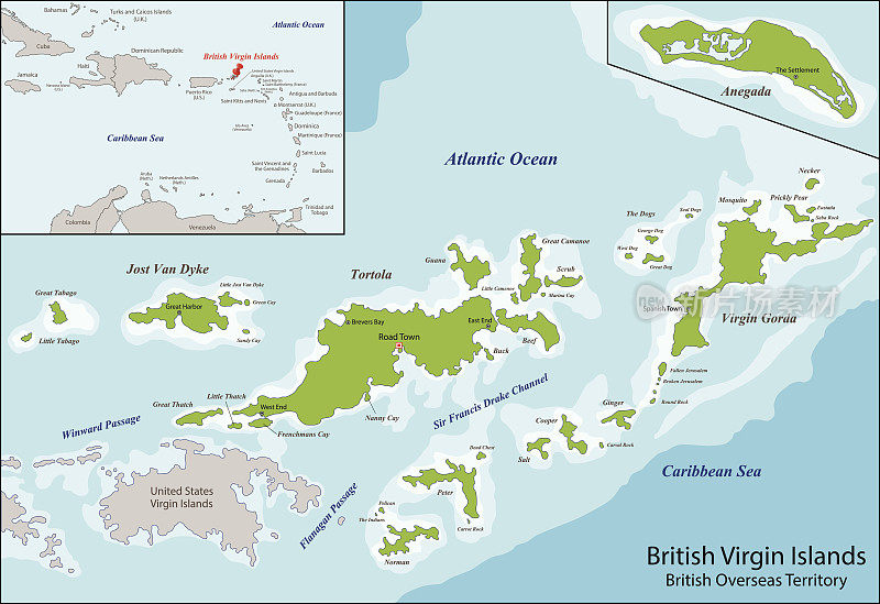 英属维尔京群岛地图