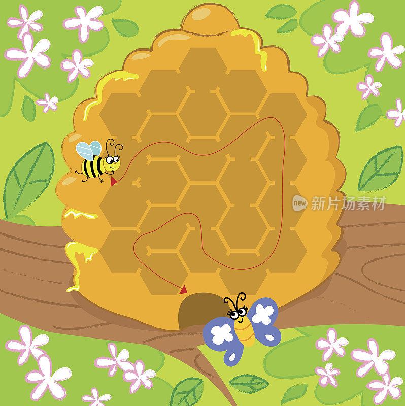 蜜蜂和蝴蝶迷宫游戏