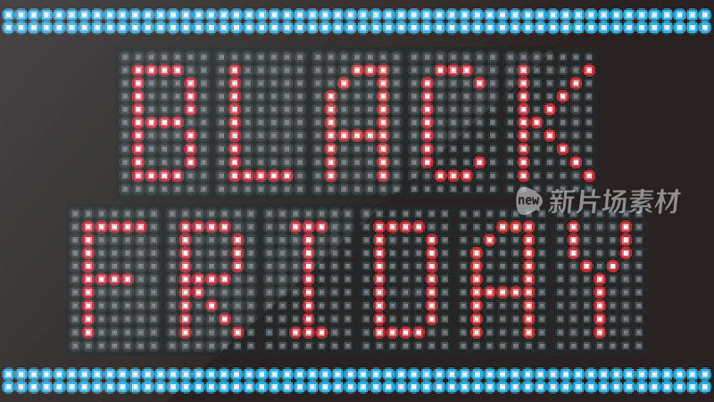 LED数字字黑色星期五在黑色背景