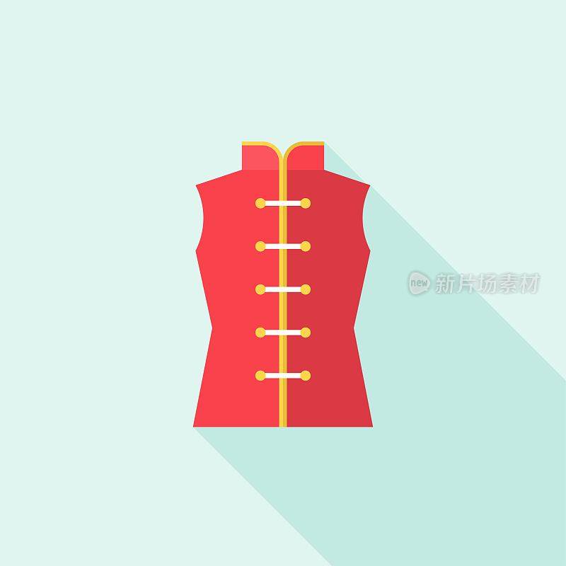 红色的中国传统女性衬衫