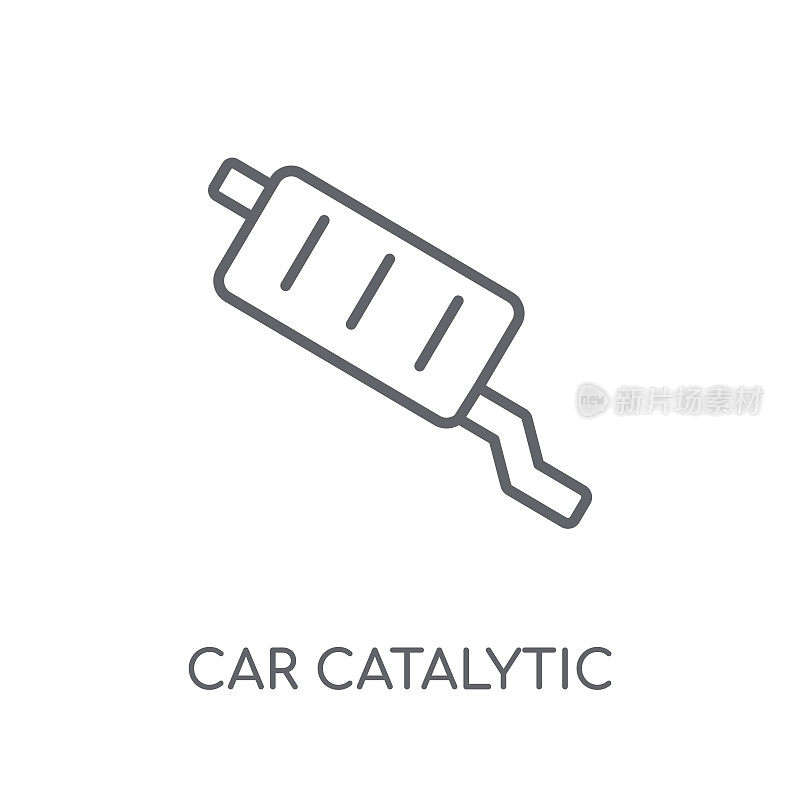 汽车催化转换器线性图标。现代轮廓汽车催化转换器标志概念上的白色背景从汽车零件收集