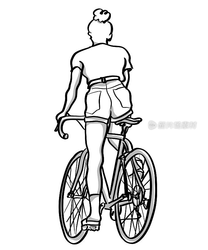 年轻时尚的女自行车手