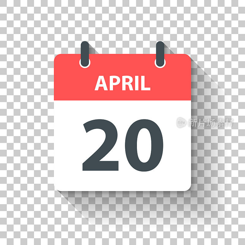 4月20日-日日历图标在平面设计风格