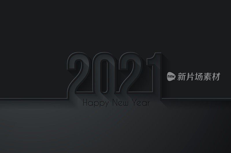 新年快乐-黑色背景