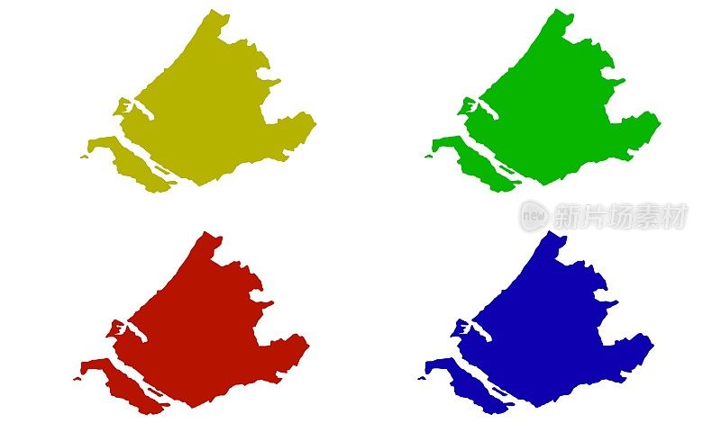 荷兰南荷兰省的剪影地图