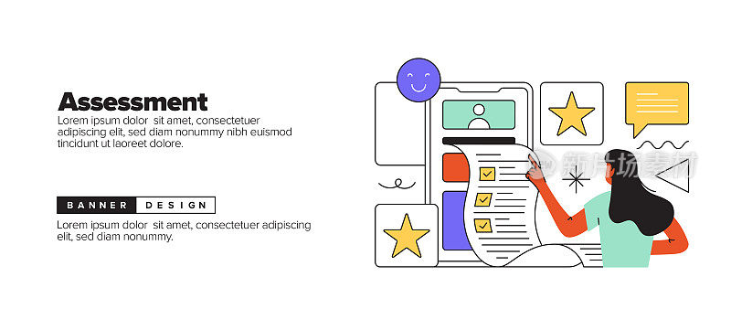 评估概念登陆页，网站横幅，在线广告，广告和营销材料