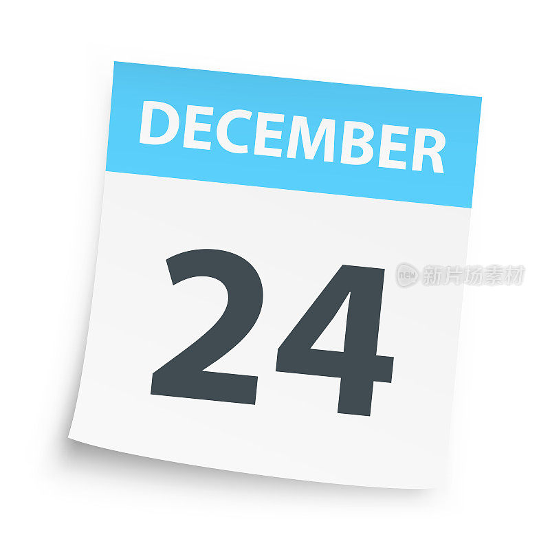 12月24日-每日日历在白色背景