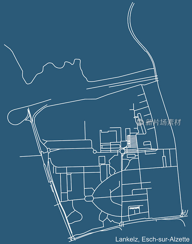 卢森堡阿尔泽特河畔埃施-兰克尔兹区街道地图