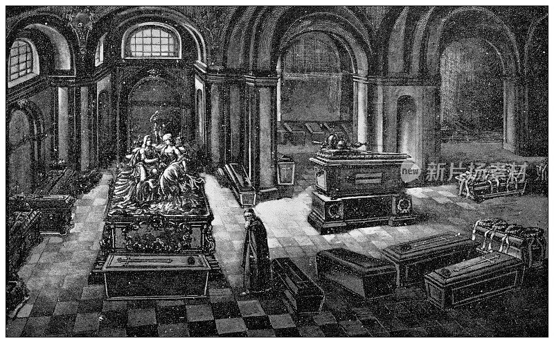 维也纳古色古香的旅行照片:卷尾猴教堂，地下室
