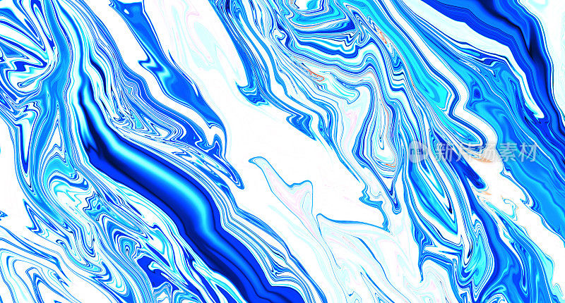明亮的流体白色蓝色背景。抽象液态水波。艺术迷幻的数字屏幕。庆祝活动背景。皇家旗帜。模板。豪华质感。创造性的传单。元宇宙冬天的冰。