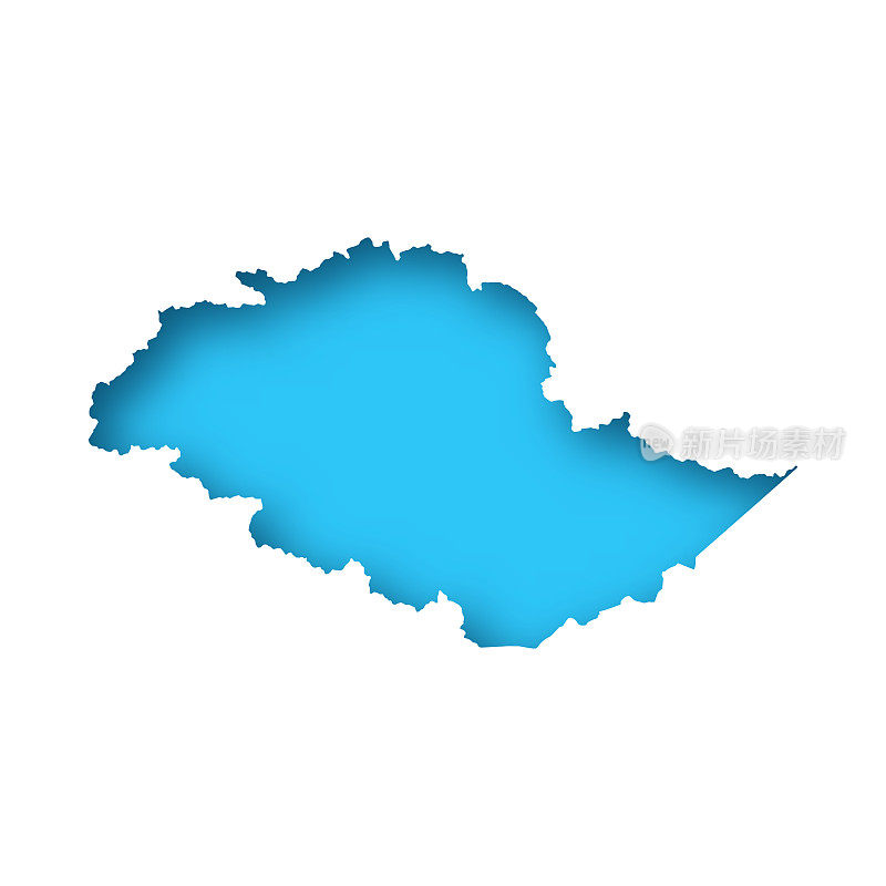 吉尔吉特巴尔蒂斯坦地图-白纸在蓝色背景上裁剪