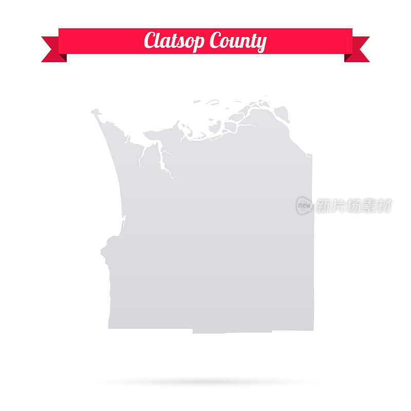 克拉特索普县，俄勒冈。白底红旗地图