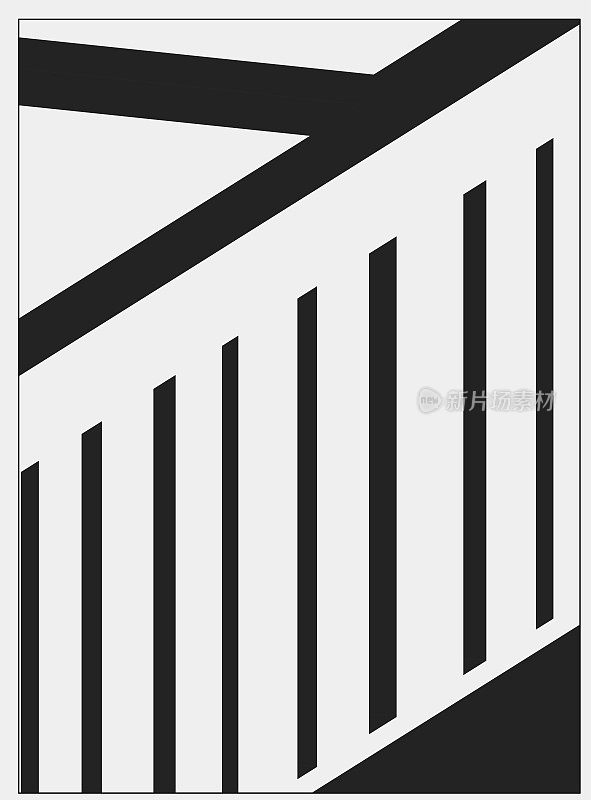 抽象黑白矩形几何图案与线条背景