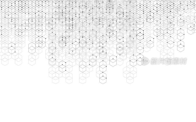 分子结构抽象技术背景。医疗设计。科学模板,壁纸或横幅。