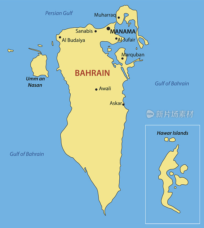 巴林王国-矢量地图