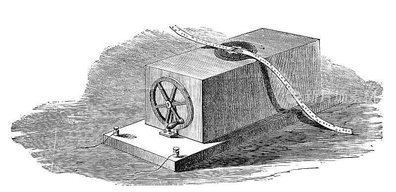 19世纪的电报机雕刻