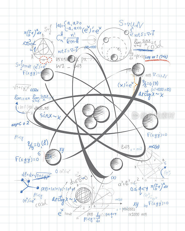 原子核画在纸上