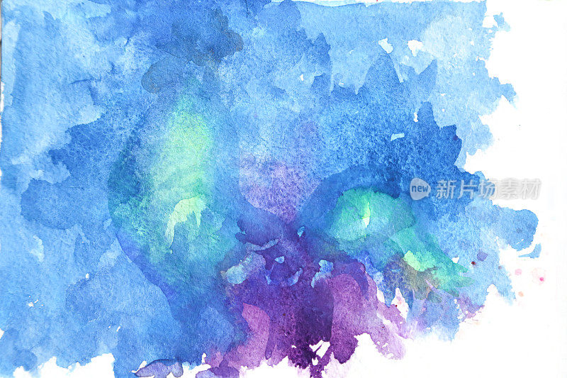 蓝色水彩抽象背景