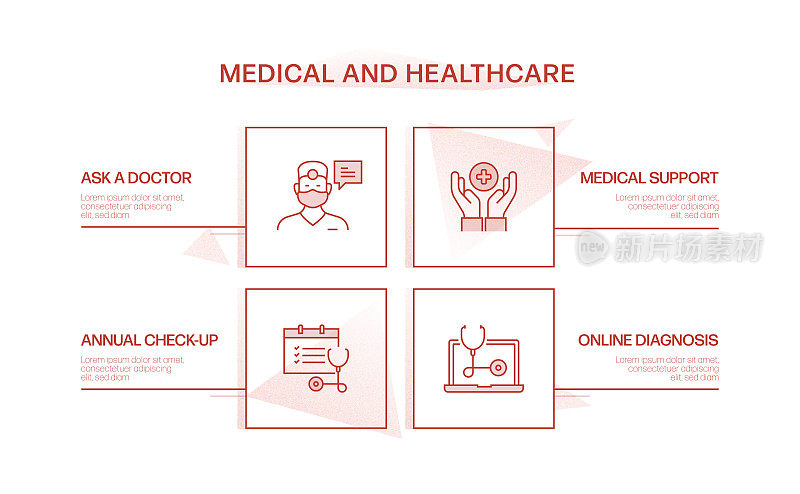 医疗保健和医疗概念信息图设计矢量插图