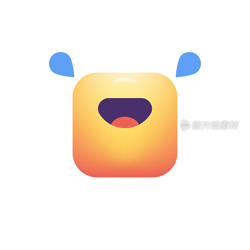 Emoticon设计立方体形状颜色渐变