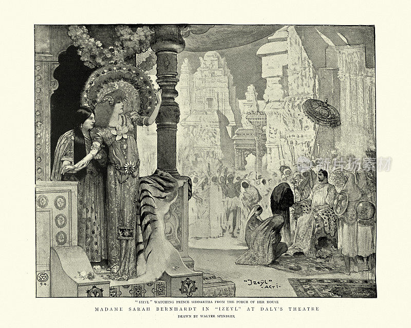 1894年，女演员莎拉・伯恩哈特在戴利剧院的《Izeyl》