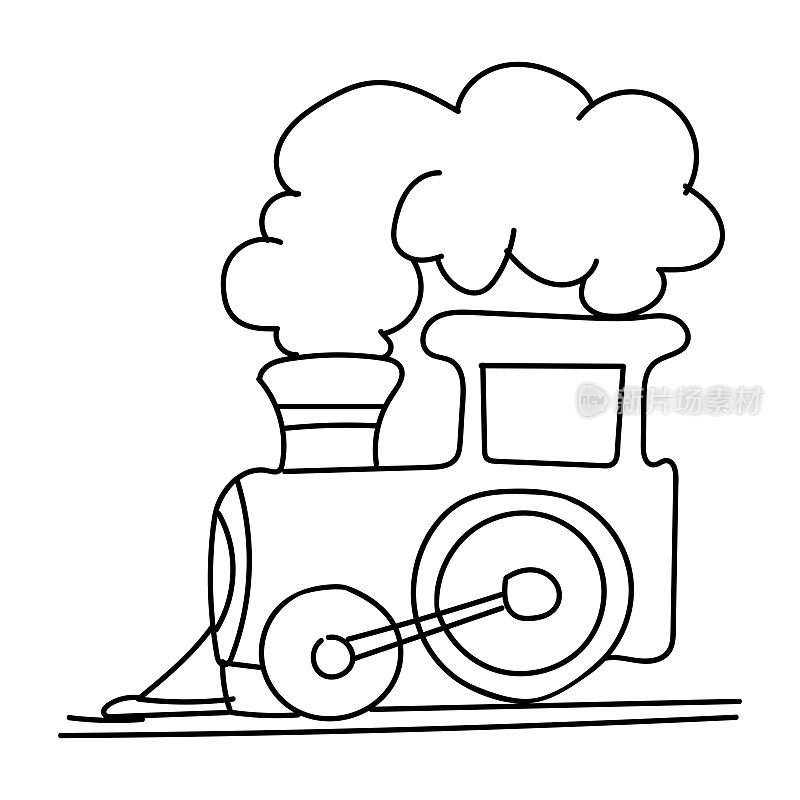 玩具火车柴油机烟雾矢量。