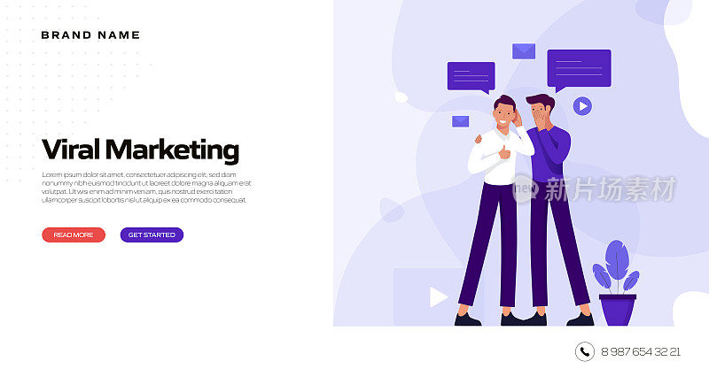 病毒营销概念矢量插图网站横幅，广告和营销材料，在线广告，业务演示等。
