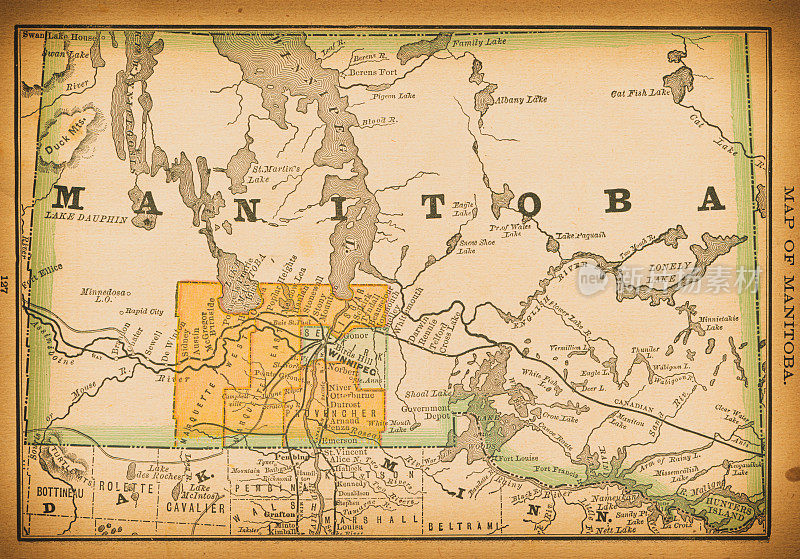 19世纪马尼托巴省的地图
