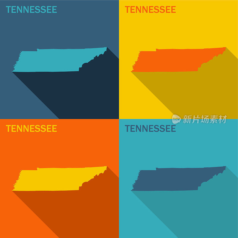 田纳西平面地图可在四种颜色