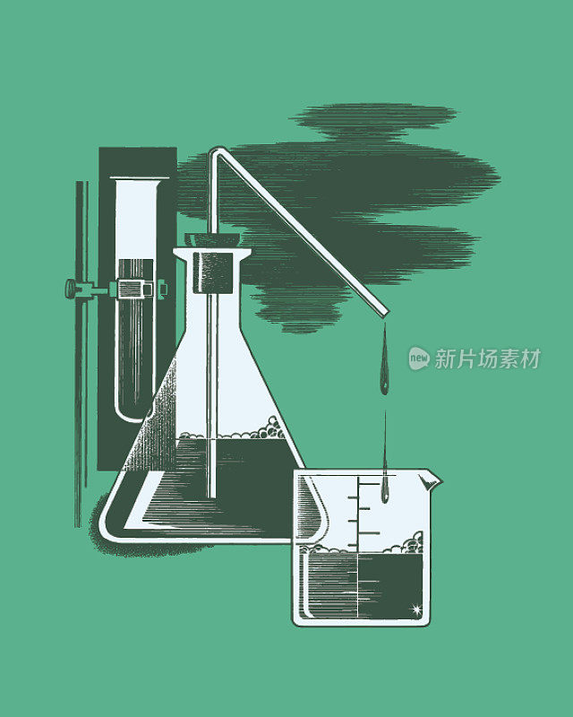 实验室用玻璃器皿与化学品的插图