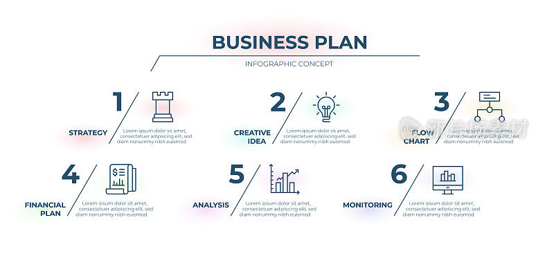 商业计划时间表信息图表模板