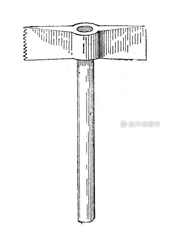 古董插画:齿石斧