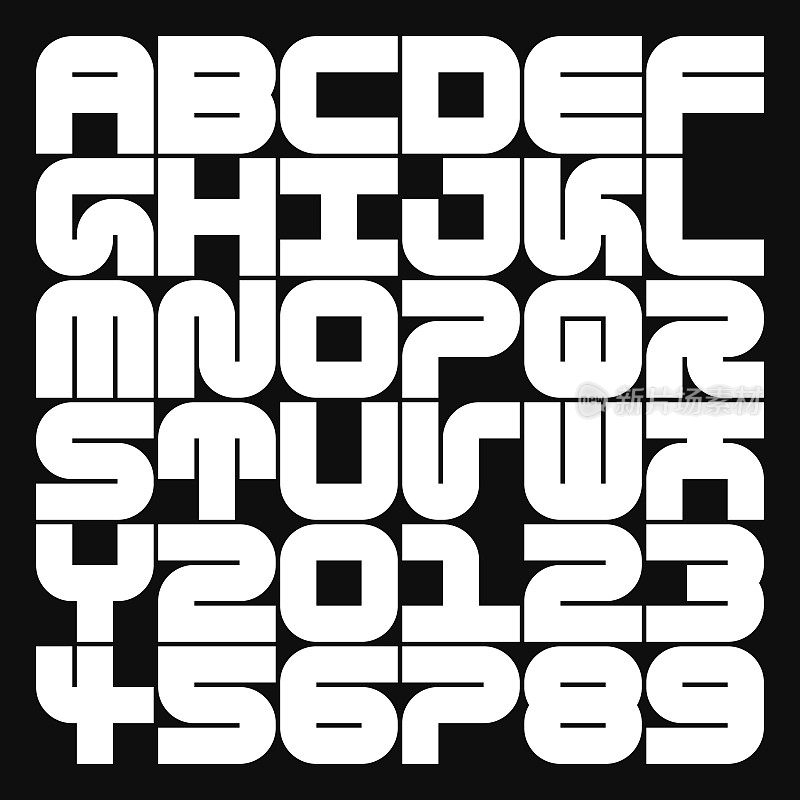 立方体单面A2字体-字母和数字