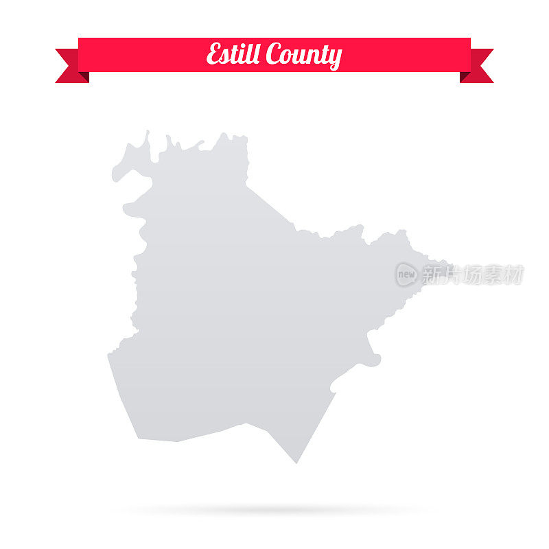 肯塔基州斯蒂尔县。白底红旗地图