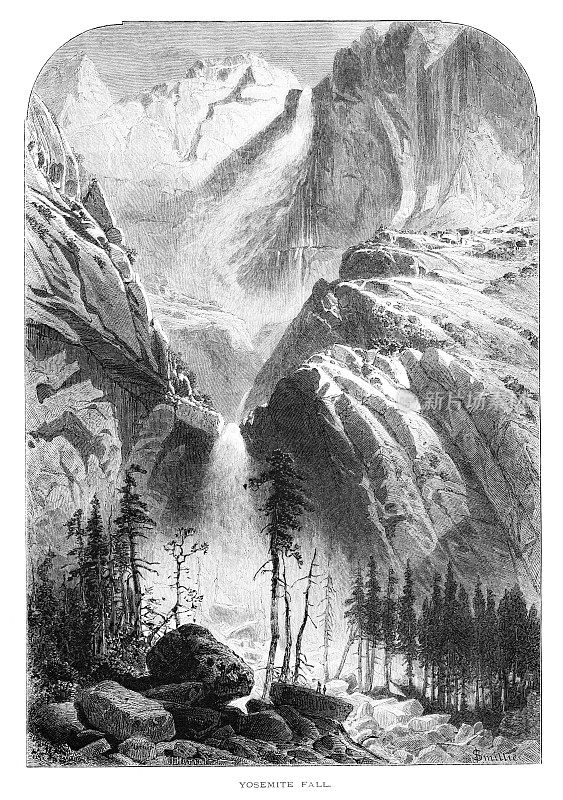 约塞米蒂瀑布，约塞米蒂国家公园，内华达山脉，加州，美国，地理