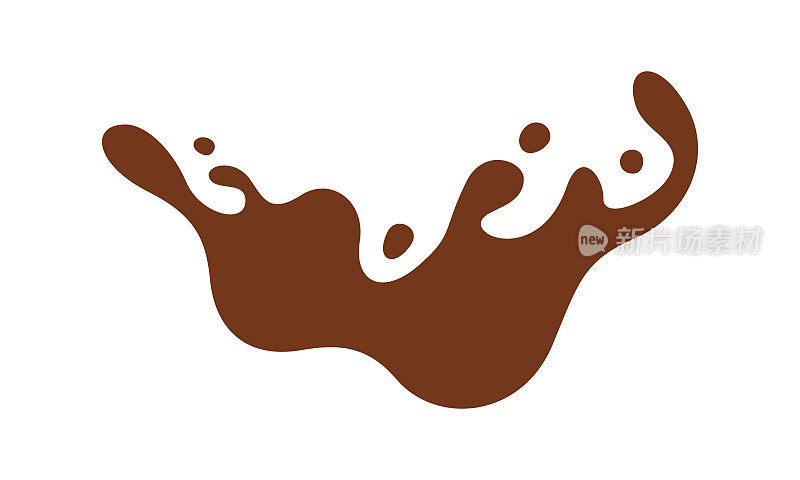 巧克力焦糖飞溅斑点。Grunge单色矢量。广告包心菜。